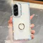For Samsung Galaxy A26 5G Rhinestone Glitter TPU Ring Holder Anti-fall Phone Case(Transparent) - 1