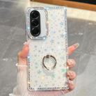 For Samsung Galaxy A36 5G Rhinestone Glitter TPU Ring Holder Anti-fall Phone Case(Transparent Stars) - 1