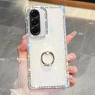 For Samsung Galaxy A36 5G Rhinestone Glitter TPU Ring Holder Anti-fall Phone Case(Transparent) - 1