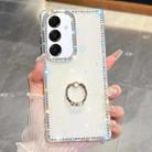 For Samsung Galaxy A16 5G Rhinestone Glitter TPU Ring Holder Anti-fall Phone Case(Transparent) - 1