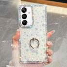 For Samsung Galaxy A15 5G Rhinestone Glitter TPU Ring Holder Anti-fall Phone Case(Transparent Stars) - 1