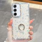 For Samsung Galaxy A55 5G Rhinestone Glitter TPU Ring Holder Anti-fall Phone Case(Transparent Stars) - 1