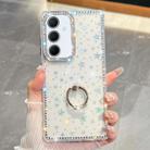 For Samsung Galaxy A35 5G Rhinestone Glitter TPU Ring Holder Anti-fall Phone Case(Transparent Stars) - 1