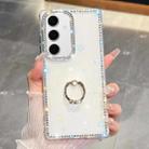 For Samsung Galaxy S24+ 5G Rhinestone Glitter TPU Ring Holder Anti-fall Phone Case(Transparent) - 1