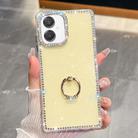 For Samsung Galaxy A07 5G Rhinestone Glitter TPU Ring Holder Anti-fall Phone Case(Light Yellow) - 1