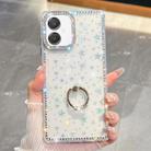 For Samsung Galaxy A07 5G Rhinestone Glitter TPU Ring Holder Anti-fall Phone Case(Transparent Stars) - 1