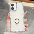 For Samsung Galaxy A07 5G Rhinestone Glitter TPU Ring Holder Anti-fall Phone Case(Transparent) - 1