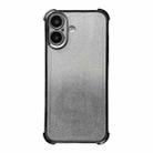 For iPhone 16 Plus Electrpolated Glitter Four-corner Shockproof Space TPU Phone Case(Gradient Black) - 1
