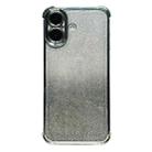 For iPhone 16 Plus Electrpolated Glitter Four-corner Shockproof Space TPU Phone Case(Gradient Silver) - 1