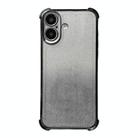 For iPhone 16 Electrpolated Glitter Four-corner Shockproof Space TPU Phone Case(Gradient Black) - 1