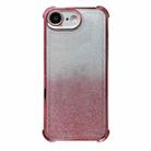 For iPhone 16e Electrpolated Glitter Four-corner Shockproof Space TPU Phone Case(Gradient Pink) - 1
