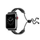 For Apple Watch 3 / 2 / 1 Generation 38mm Universal Black Stainless Steel Bracelet Watch Band(Black) - 1