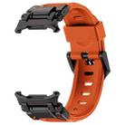 For Samsung Galaxy Watch Ultra 47mm Explorer Metal Head Fluororubber Watch Band(Black Orange) - 2