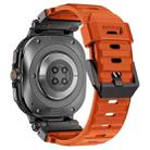 For Samsung Galaxy Watch Ultra 47mm Explorer Metal Head Fluororubber Watch Band(Black Orange) - 3