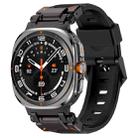 For Samsung Galaxy Watch Ultra 47mm Explorer Metal Head Fluororubber Watch Band(Black Black) - 1