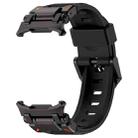 For Samsung Galaxy Watch Ultra 47mm Explorer Metal Head Fluororubber Watch Band(Black Black) - 2