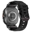 For Samsung Galaxy Watch Ultra 47mm Explorer Metal Head Fluororubber Watch Band(Black Black) - 3