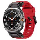 For Samsung Galaxy Watch Ultra 47mm Explorer Metal Head Fluororubber Watch Band(Black Red) - 1
