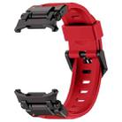 For Samsung Galaxy Watch Ultra 47mm Explorer Metal Head Fluororubber Watch Band(Black Red) - 2