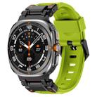 For Samsung Galaxy Watch Ultra 47mm Explorer Metal Head Fluororubber Watch Band(Black Green) - 1