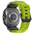 For Samsung Galaxy Watch Ultra 47mm Explorer Metal Head Fluororubber Watch Band(Black Green) - 3