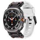 For Samsung Galaxy Watch Ultra 47mm Explorer Metal Head Fluororubber Watch Band(Black White) - 1