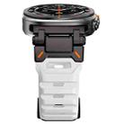 For Samsung Galaxy Watch Ultra 47mm Explorer Metal Head Fluororubber Watch Band(Black White) - 2