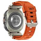 For Samsung Galaxy Watch Ultra 47mm Explorer Metal Head Fluororubber Watch Band(Titanium Orange) - 3