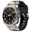 For Samsung Galaxy Watch Ultra 47mm Explorer Metal Head Fluororubber Watch Band(Titanium Black) - 1