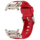 For Samsung Galaxy Watch Ultra 47mm Explorer Metal Head Fluororubber Watch Band(Titanium Red) - 2