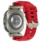 For Samsung Galaxy Watch Ultra 47mm Explorer Metal Head Fluororubber Watch Band(Titanium Red) - 3
