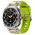 For Samsung Galaxy Watch Ultra 47mm Explorer Metal Head Fluororubber Watch Band(Titanium Green) - 1