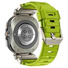 For Samsung Galaxy Watch Ultra 47mm Explorer Metal Head Fluororubber Watch Band(Titanium Green) - 3