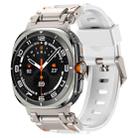 For Samsung Galaxy Watch Ultra 47mm Explorer Metal Head Fluororubber Watch Band(Titanium White) - 1