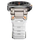 For Samsung Galaxy Watch Ultra 47mm Explorer Metal Head Fluororubber Watch Band(Titanium White) - 2