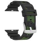 For Apple Watch 46mm / 49mm / 45mm / 44mm Diamond Texture Two-Color Silicone Watch Band(Camouflage Black Green) - 2