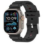 For Apple Watch 46mm / 49mm / 45mm / 44mm Diamond Texture Two-Color Silicone Watch Band(Camouflage Black Red) - 1