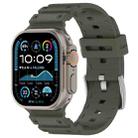 For Apple Watch 46mm / 49mm / 45mm / 44mm Diamond Texture Two-Color Silicone Watch Band(Army Green Black) - 1