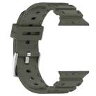 For Apple Watch 46mm / 49mm / 45mm / 44mm Diamond Texture Two-Color Silicone Watch Band(Army Green Black) - 3