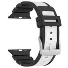 For Apple Watch 46mm / 49mm / 45mm / 44mm Diamond Texture Two-Color Silicone Watch Band(Black White) - 2