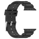 For Apple Watch 46mm / 49mm / 45mm / 44mm Diamond Texture Two-Color Silicone Watch Band(Black White) - 3