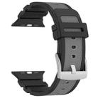 For Apple Watch 46mm / 49mm / 45mm / 44mm Diamond Texture Two-Color Silicone Watch Band(Black Gray) - 2