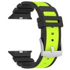 For Apple Watch 46mm / 49mm / 45mm / 44mm Diamond Texture Two-Color Silicone Watch Band(Black Lime) - 2