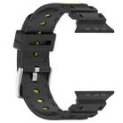 For Apple Watch 46mm / 49mm / 45mm / 44mm Diamond Texture Two-Color Silicone Watch Band(Black Lime) - 3