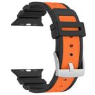 For Apple Watch 46mm / 49mm / 45mm / 44mm Diamond Texture Two-Color Silicone Watch Band(Black Orange) - 2