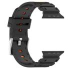 For Apple Watch 46mm / 49mm / 45mm / 44mm Diamond Texture Two-Color Silicone Watch Band(Black Orange) - 3