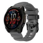 For Gamin 22mm Wild Trail Sport Silicone Watch Band(Space Gray) - 1