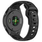 20mm Reverse Buckle Two Color Silicone Watch Band(Black) - 2