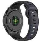 20mm Reverse Buckle Two Color Silicone Watch Band(Midnight Black) - 2