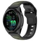 20mm Reverse Buckle Two Color Silicone Watch Band(Army Green Black) - 1